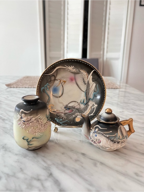 Other - Japan Hand-Painted Dragon Ceramic Set